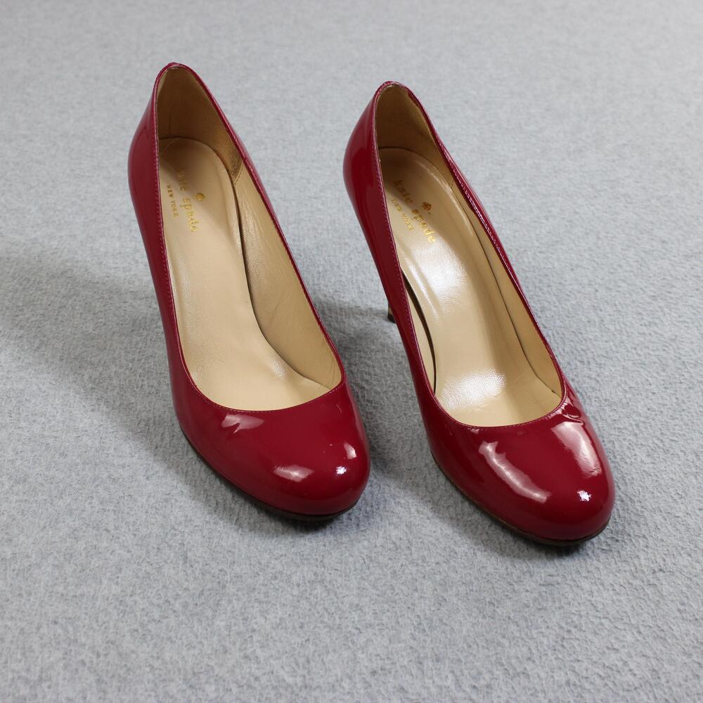 Kate Spade New York High Heels Womens Size 9.5 Red Patent Striped Made In Italy